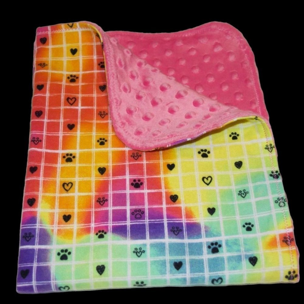 👶💗🐾🖤Colorful Handcrafted Security Blanket